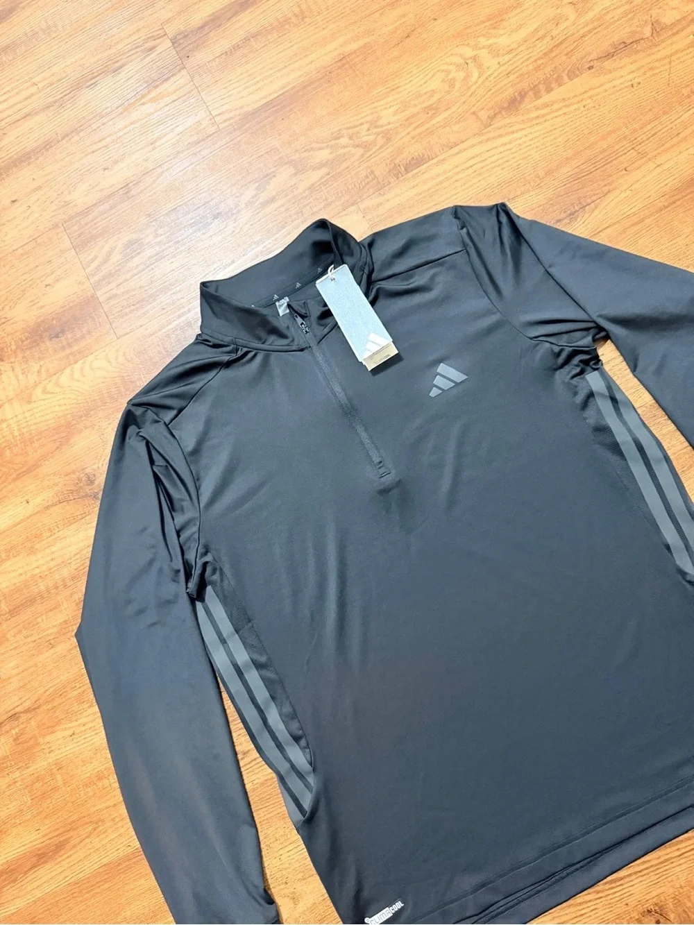 adidas Men’s Black Long-Sleeve Quarter Zip Pullover